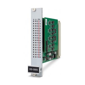 Card with 32 open collector, non-controlled Output channels of 250mA. This card effects status and functionality checks, but does not monitor the control channels.